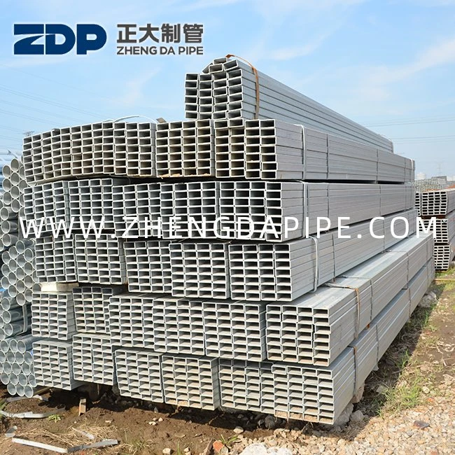 ASTM A500 لوله مستطیل شکل پیش گالوانزید